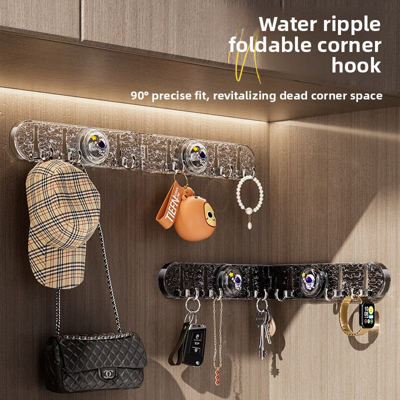 Foldable Astronaut Suction Hook Rail — No-Drill Wall Hooks for Bathroom & Kitchen
