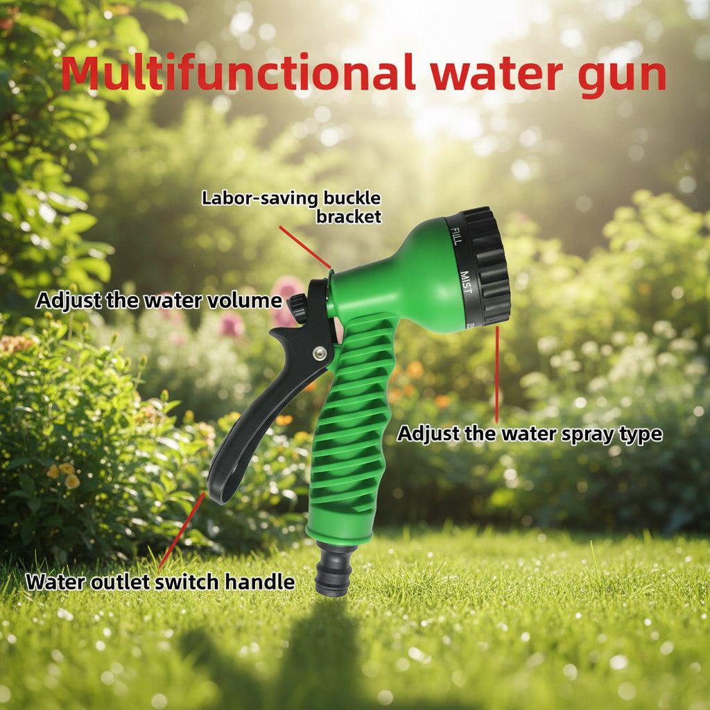 Expandable Garden Hose with Spray Nozzle — No-Kink Flexible Water Hose (25–200ft)