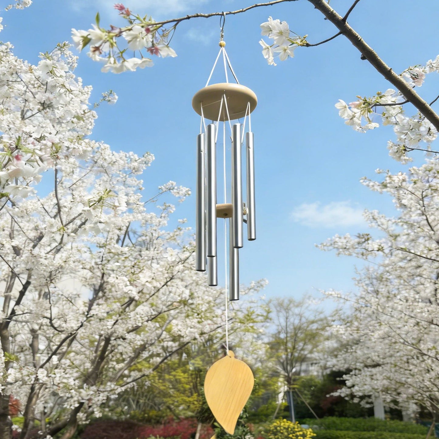 Retro Aluminum Wind Chime — Six-Tube Deep Tone