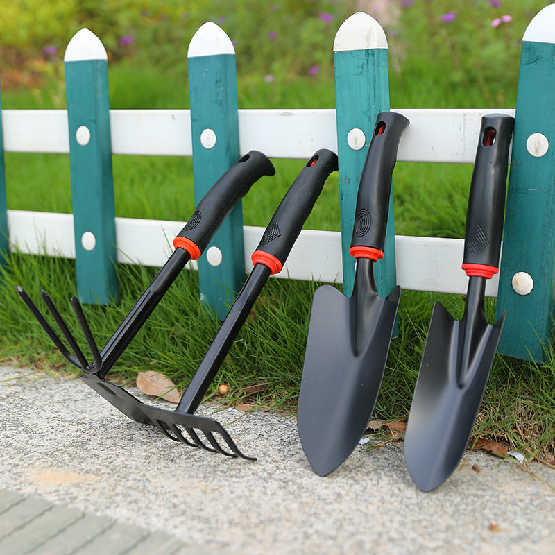 Garden Hand Tools — Heavy-Duty Carbon Steel Shovel, Rake, Hoe & Cultivator