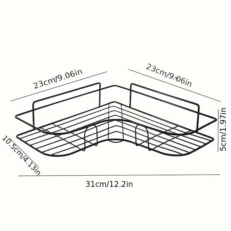 No Drill Bathroom Corner Storage Rack