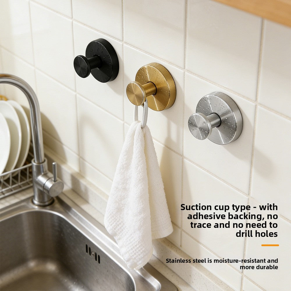 Stainless Steel Suction Cup Hook for Household Kitchen Bathroom