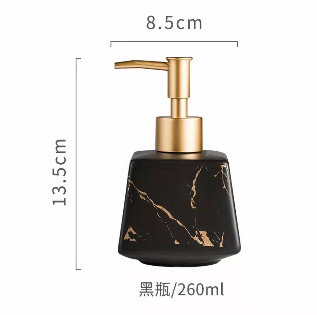 Marble Ceramic Bathroom Dispenser Bottle