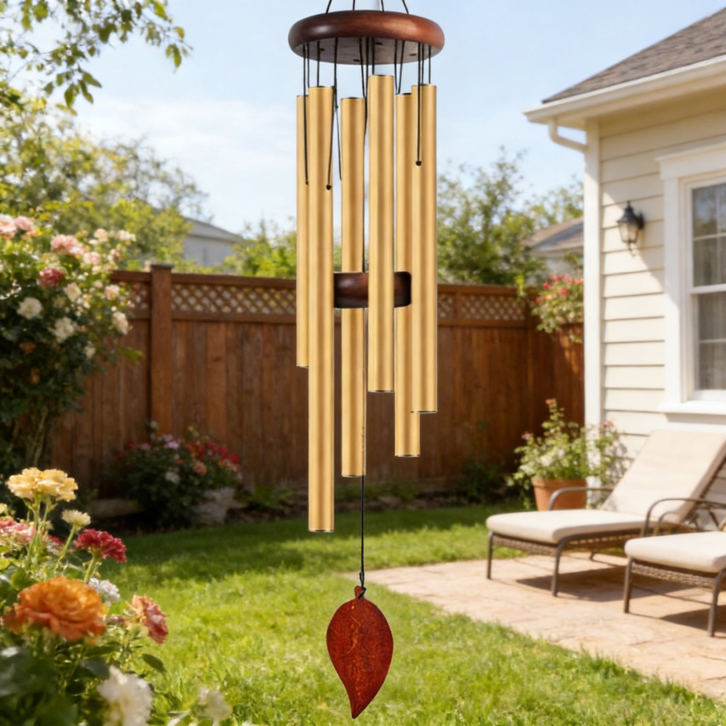 Retro Aluminum Wind Chime — Six-Tube Deep Tone