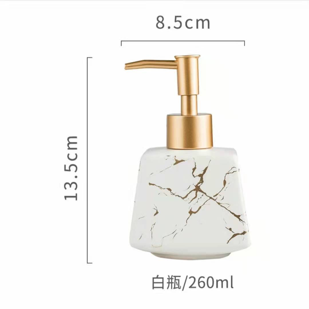 Marble Ceramic Bathroom Dispenser Bottle