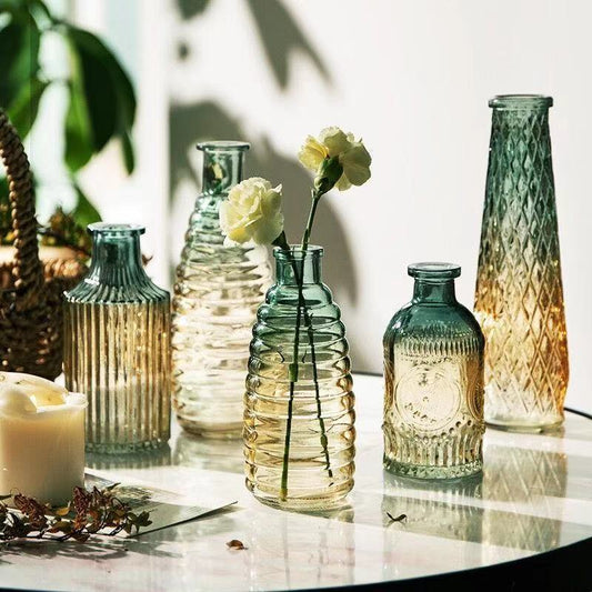 Embossed Relief Glass Vase