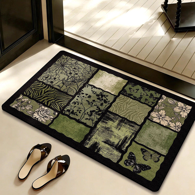 Retro Floral Diatomaceous Bathroom Mat