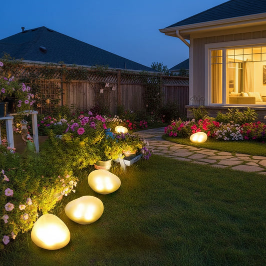 Solar Pebble Lights (Set of 2) — Glowing Stone Pathway Decor