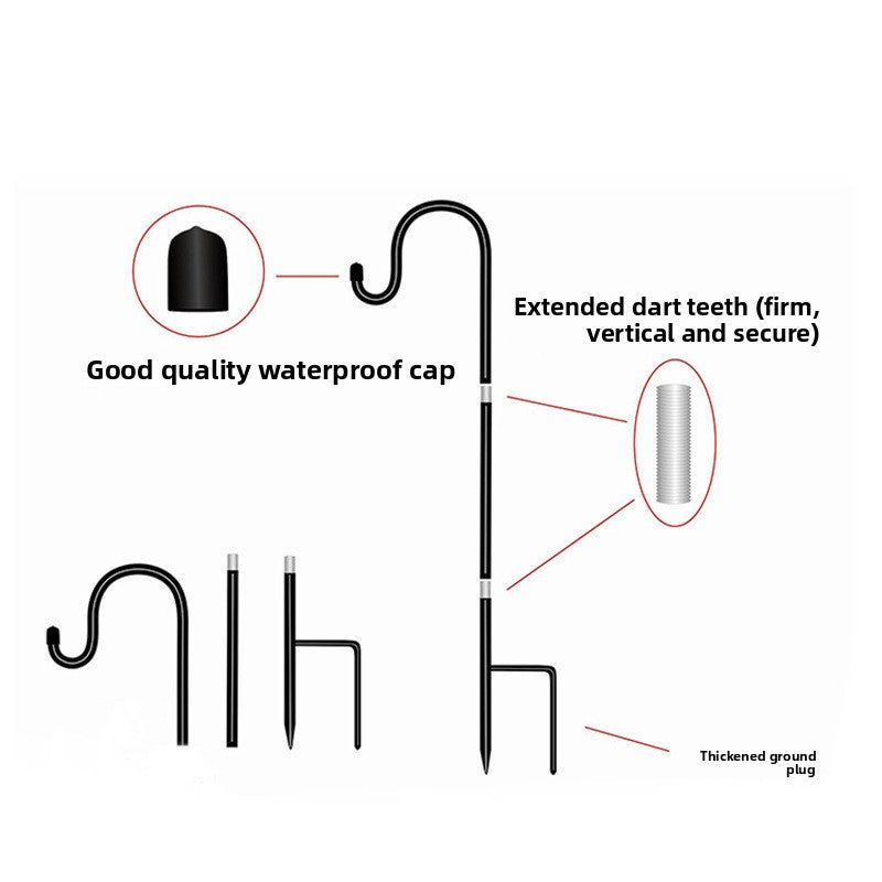 Shepherd Hook Iron Outdoor Garden Hook
