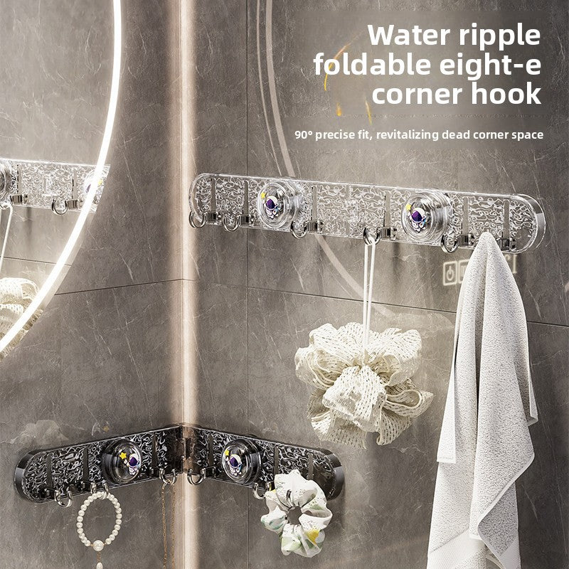 Foldable Astronaut Suction Cup Hook Rail for Bathroom Kitchen