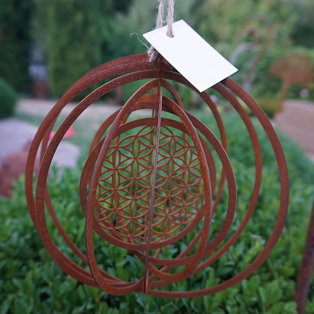 Rotating Metal Wind Chime — Outdoor Garden Ornament & Patio Decor