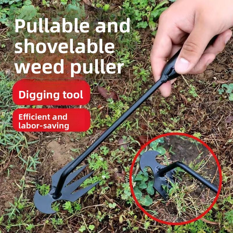 Garden Weeding Tool with Root Puller — Ergonomic Hand Weeder for Easy Weed Removal