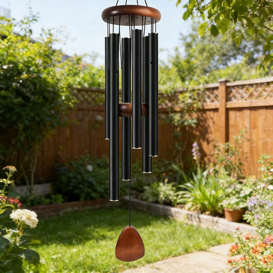 Retro Aluminum Wind Chime — Six-Tube Deep Tone
