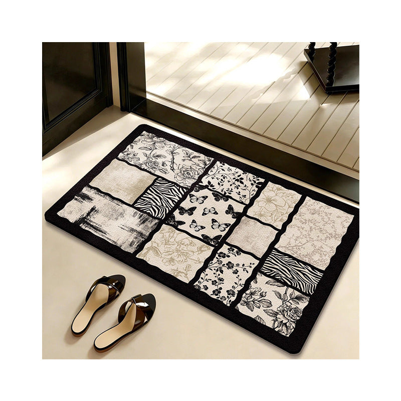 Retro Floral Diatomaceous Bathroom Mat