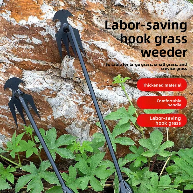 Garden Weeding Tool with Root Puller — Ergonomic Hand Weeder for Easy Weed Removal