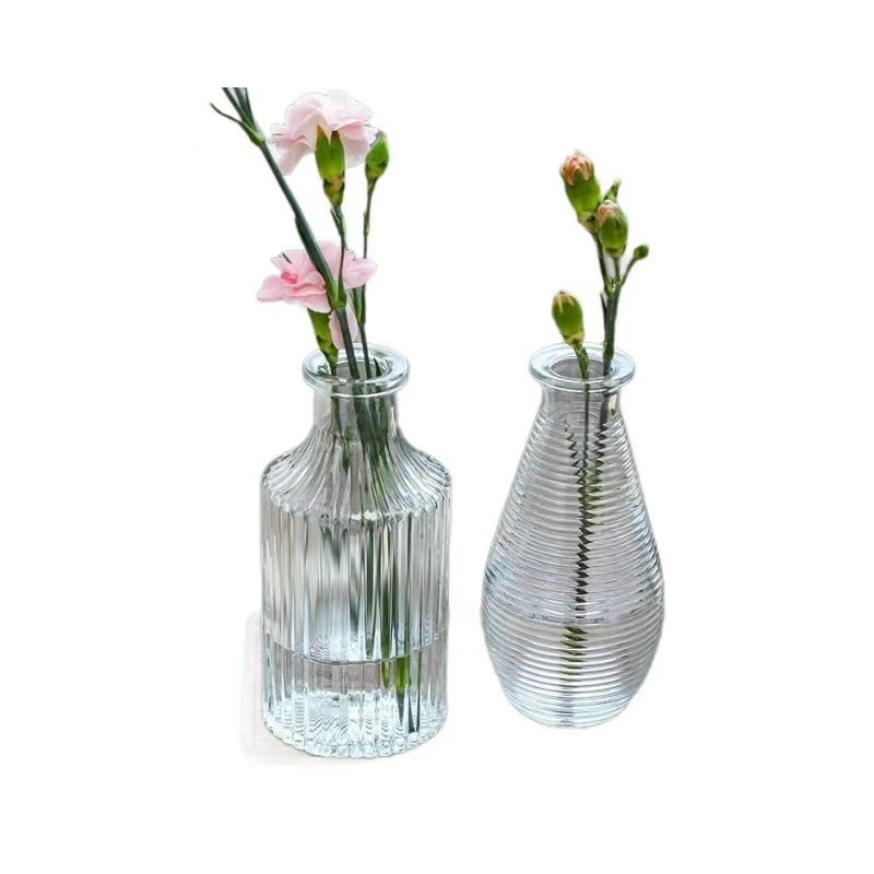 Embossed Relief Glass Vase