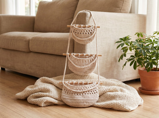 Woven Cotton Rope Storage Basket — Decorative Organizer for Home & Nursery