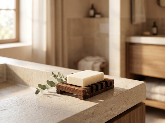 Bamboo Soap Dish with Drainage — Self-Draining Soap Holder for Bath & Kitchen