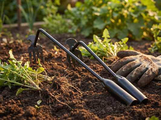 Garden Weeding Tool with Root Puller — Ergonomic Hand Weeder for Easy Weed Removal