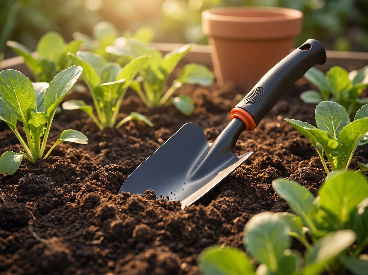 Garden Hand Tools — Heavy-Duty Carbon Steel Shovel, Rake, Hoe & Cultivator