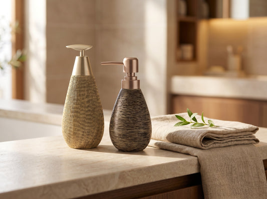 Retro Ceramic Soap Dispenser — Refillable Pump Bottle for Bathroom & Kitchen