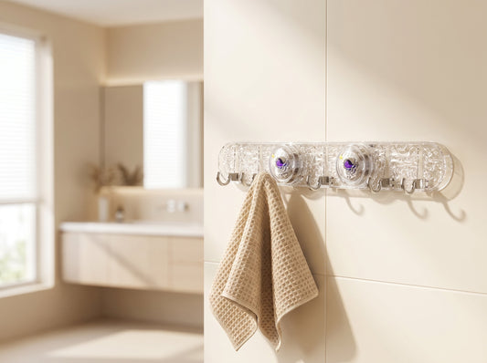 Foldable Astronaut Suction Hook Rail — No-Drill Wall Hooks for Bathroom & Kitchen