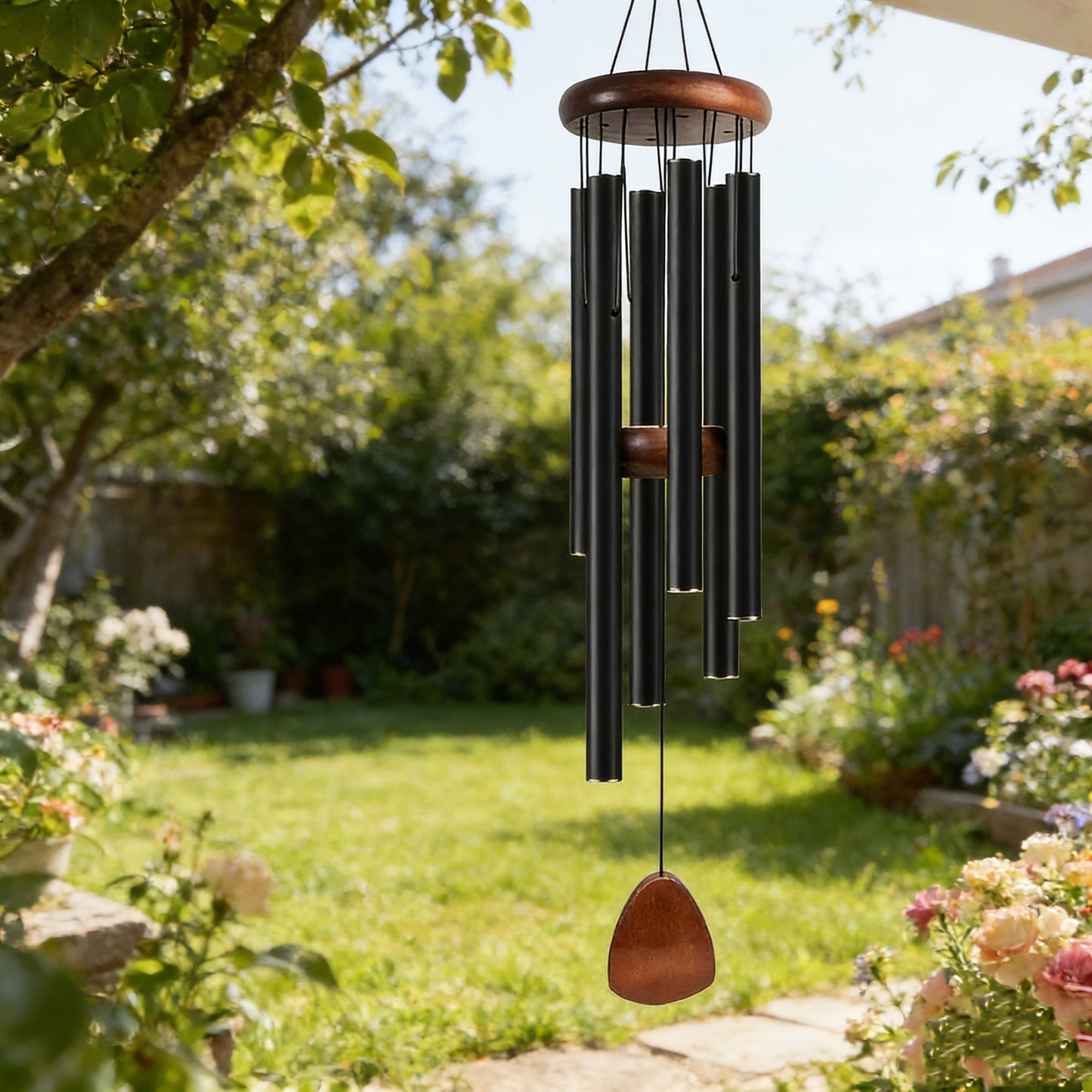 Retro Aluminum Wind Chime — Six-Tube Deep Tone
