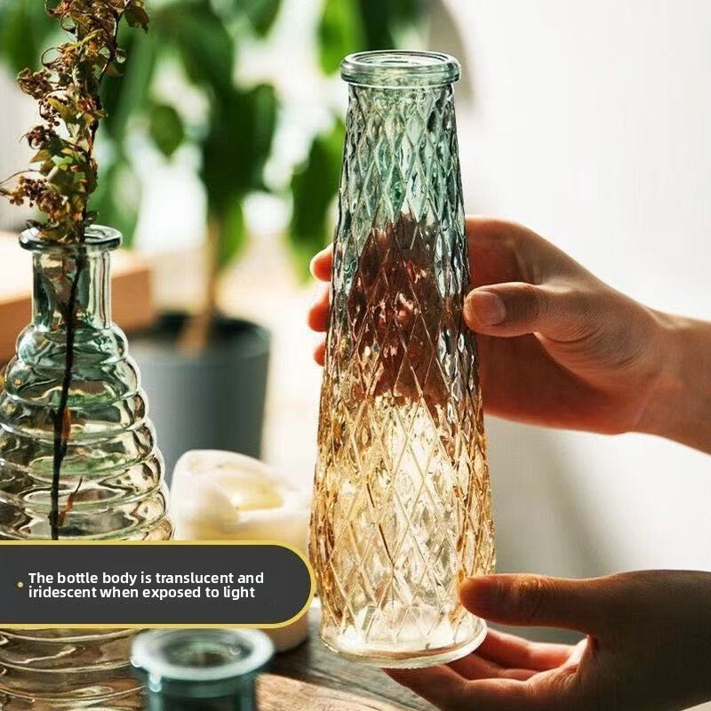 Embossed Relief Glass Vase
