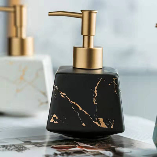 Marble Ceramic Bathroom Dispenser Bottle
