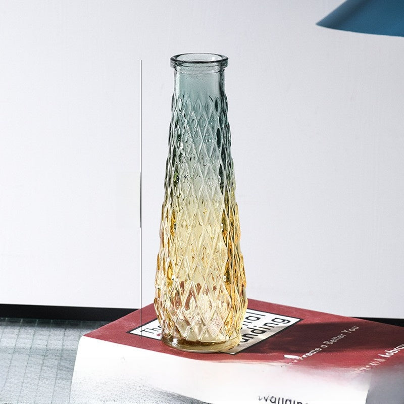Embossed Relief Glass Vase