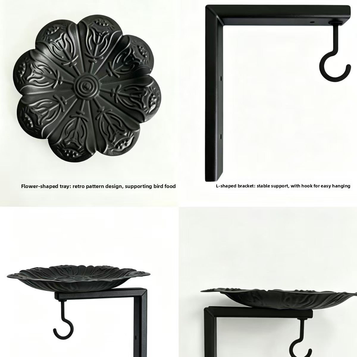 Outdoor Metal Bird Feeder — Decorative Hanging Garden Feeding Stand