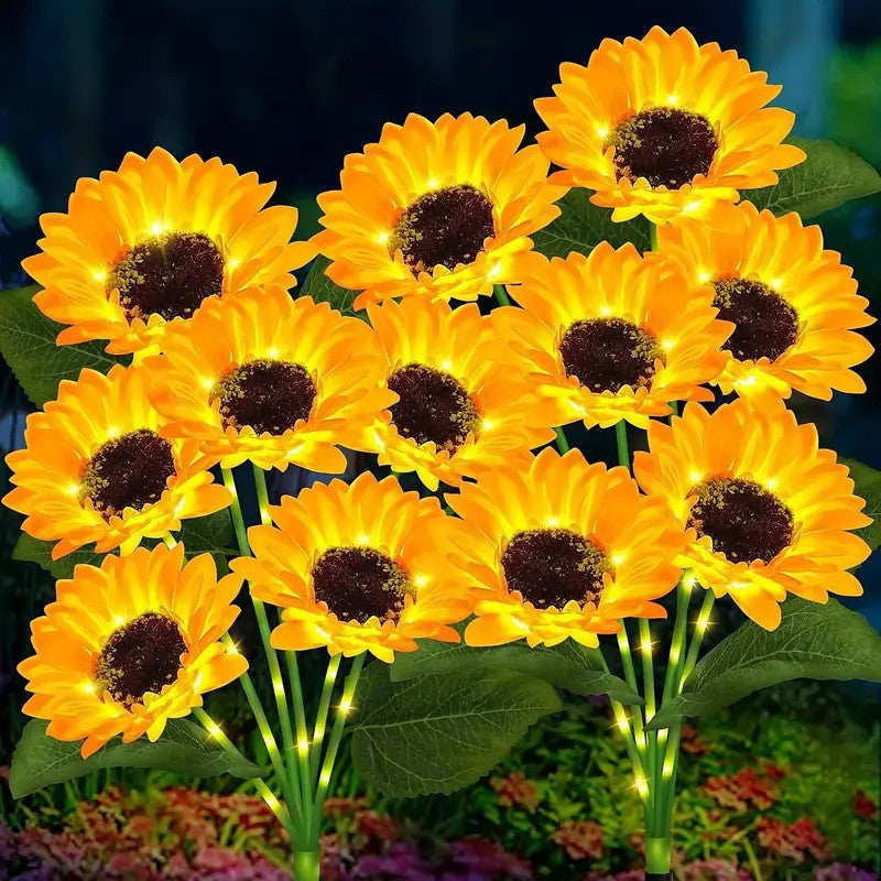 Solar Sunflower Garden Light — Outdoor LED Decorative Flower Stakes for Pathways & Yard