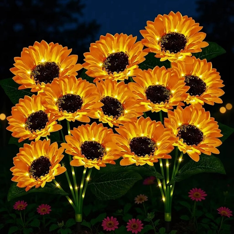 Solar Sunflower Garden Light — Outdoor LED Decorative Flower Stakes for Pathways & Yard