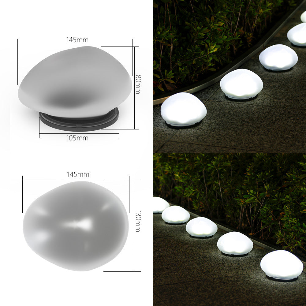 Solar Powered Garden Pebble Stone Light Set of 2 | Outdoor Pathway Decor