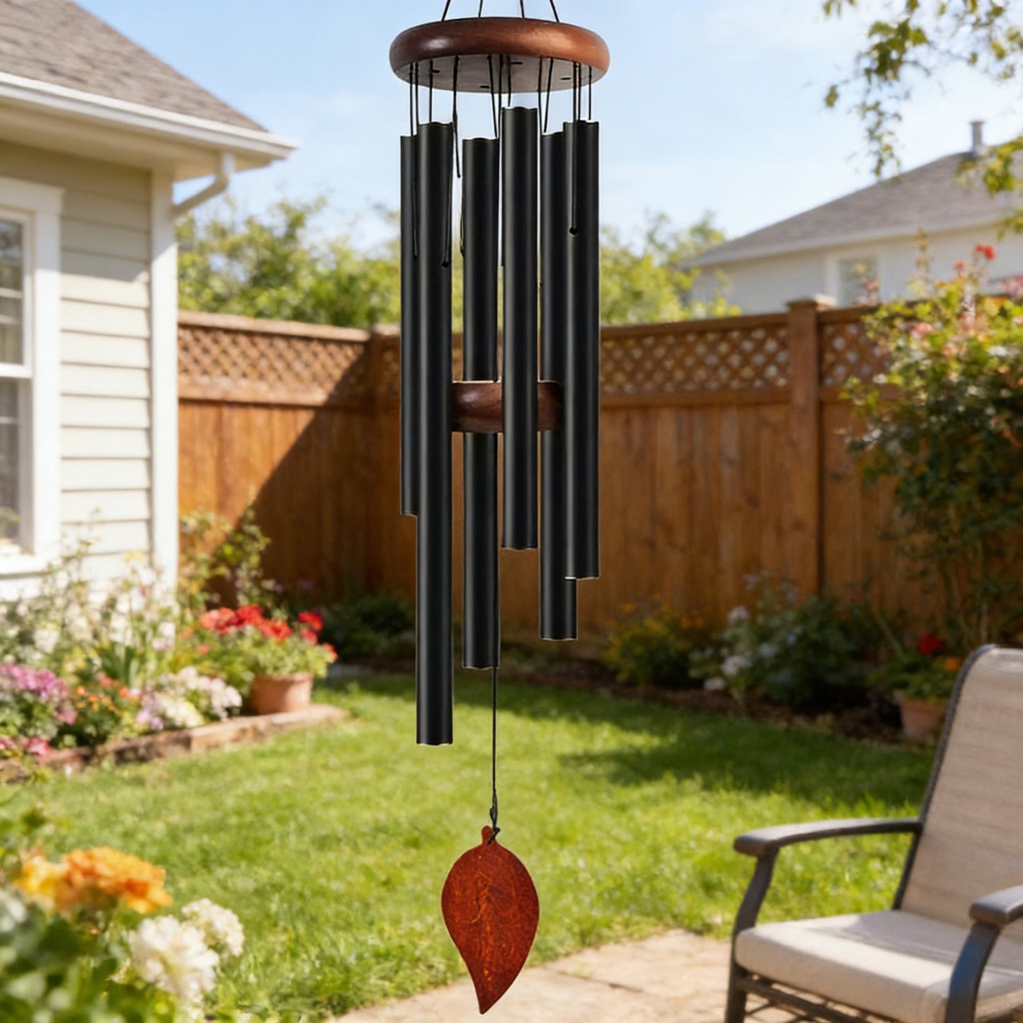 Retro Aluminum Wind Chime — Six-Tube Deep Tone