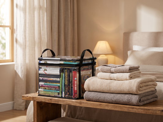 Transparent Foldable Storage Box on a shelf