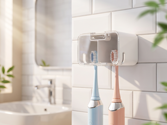Wall-Mounted Toothbrush Holder in a bathroom