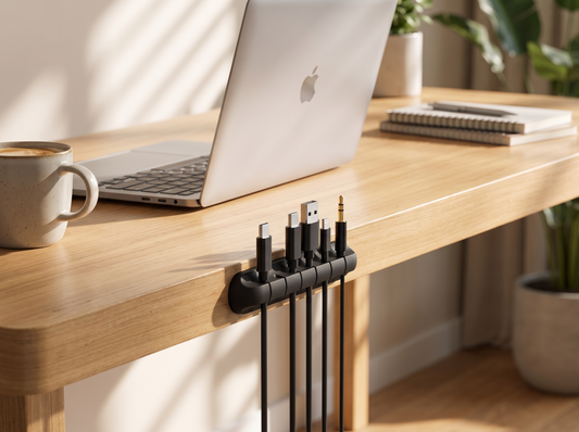 Desktop Cable Organizer on a desk