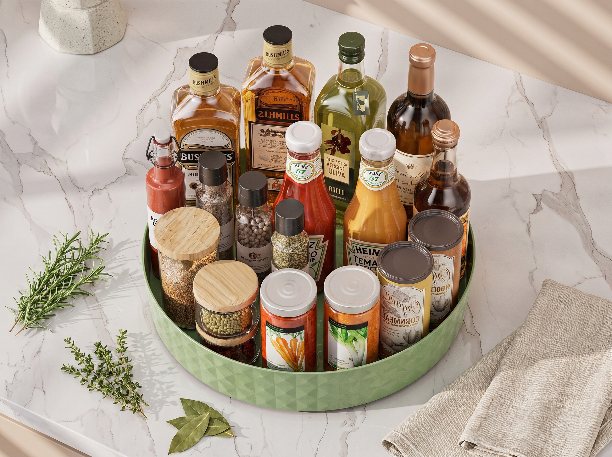 360 Rotating Seasoning Rack overhead view