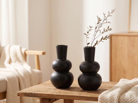 Wabi-Sabi Style Plastic Vase on a table