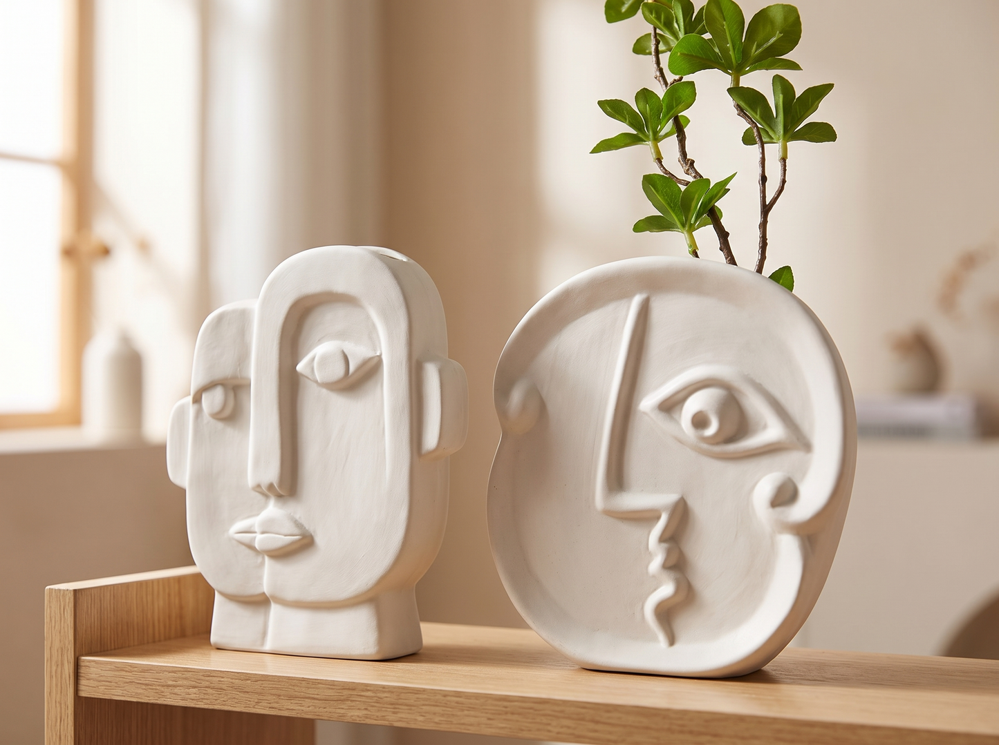 Creative Ceramic Face Vase face-design detail