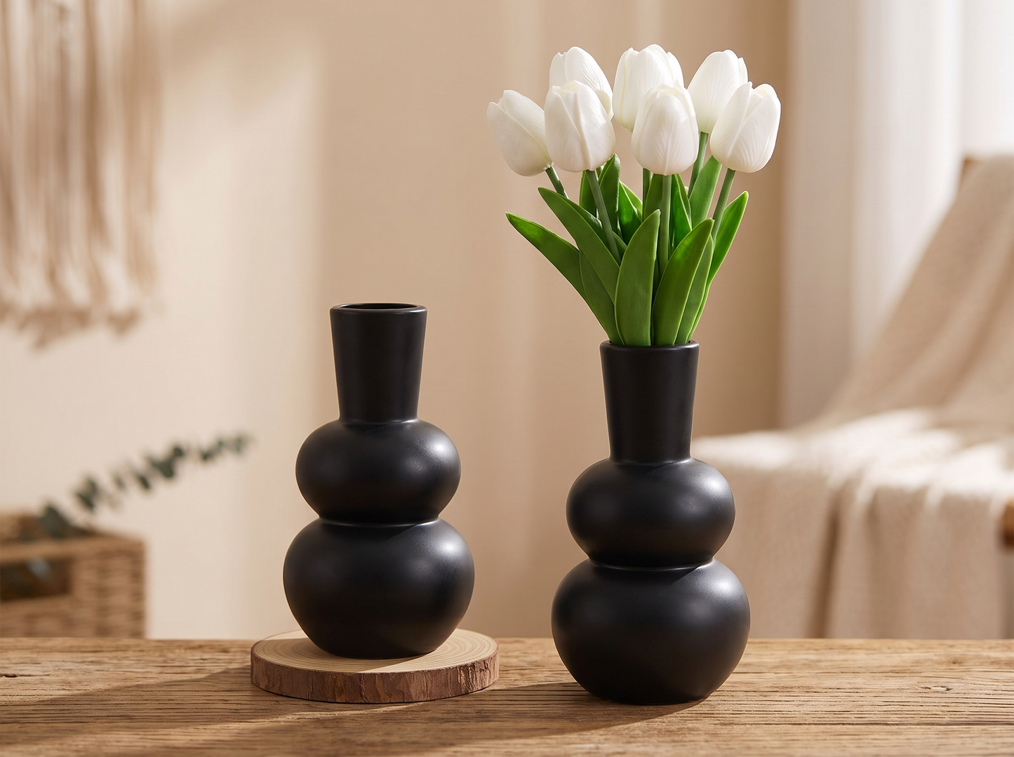 Wabi-Sabi Style Plastic Vase matte texture detail