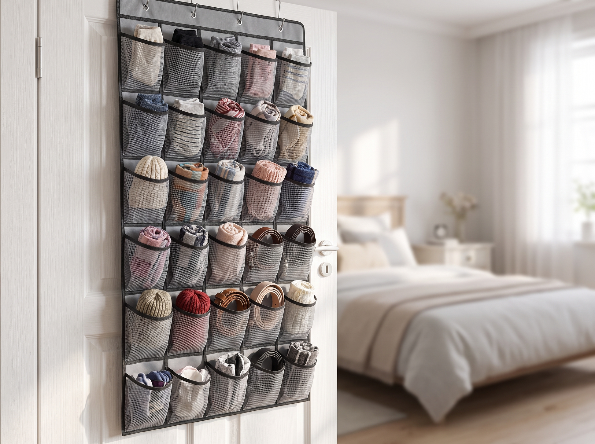 Multi-Compartment Door Hanging Organizer pocket detail
